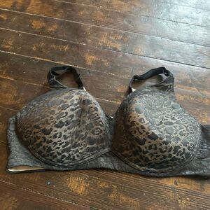 Cacique 42DD black lace full figure wireless bra